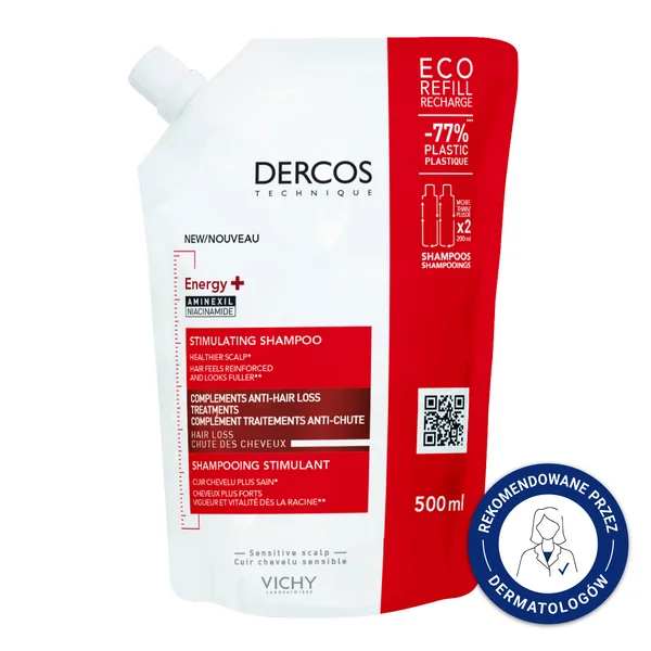 Vichy Dercos Energy+ Szampon wzmacniający włosy - refill 500 ml