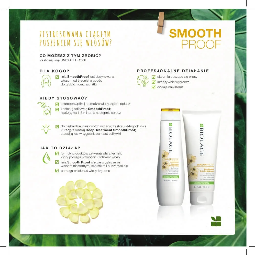 Biolage SmoothProof wygładzający szampon do włosów niesfornych 1000ml - obrazek 3