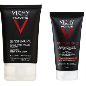 Vichy Homme Zestaw: Balsam po goleniu + krem do twarzy 
