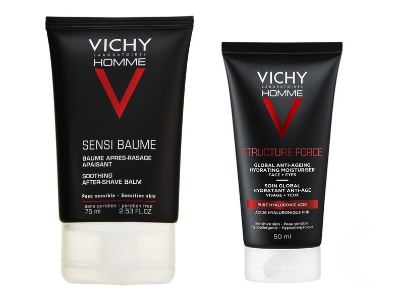 Vichy Homme Zestaw: Balsam po goleniu + krem do twarzy 