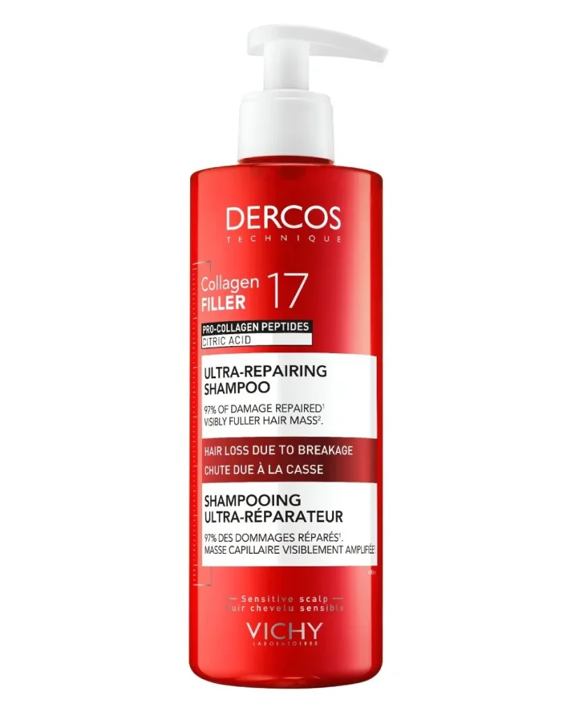Vichy Dercos Collagen 17 Filler Ultraregenerujący szampon do włosów, 400 ml