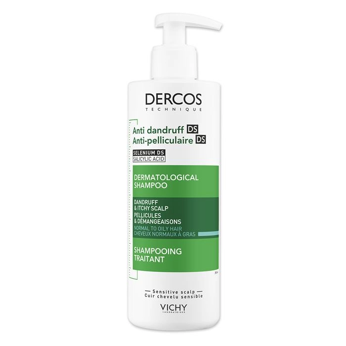 Vichy Dercos DS Szampon przeciwłupieżowy do włosów normalnych i tłustych, 390 ml